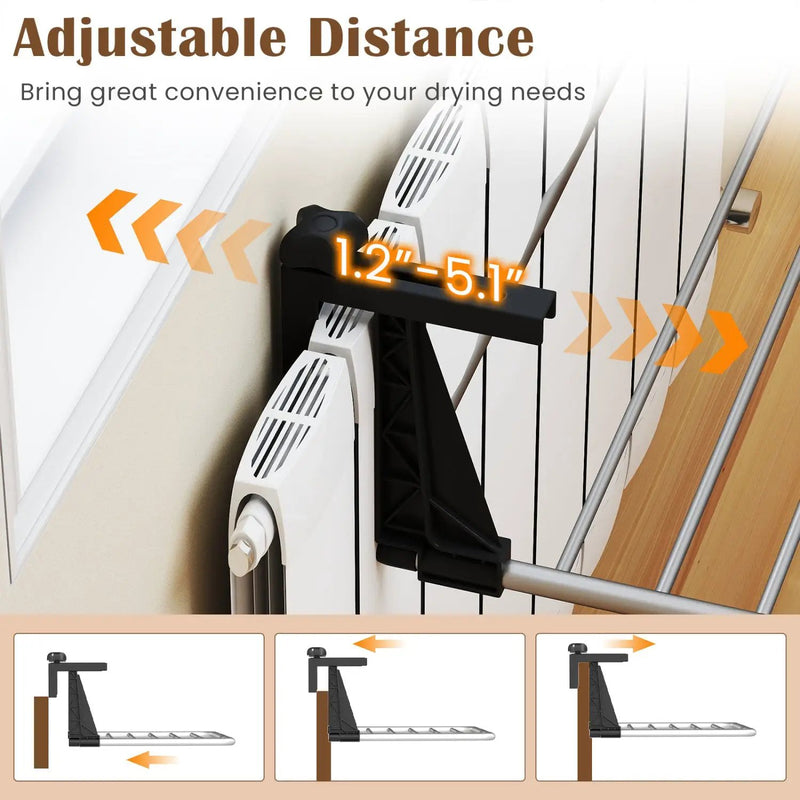 Portable Clothes Drying Rack Extendable Radiator Clothes Airer with Robust Aluminum Frame by DirectDeals