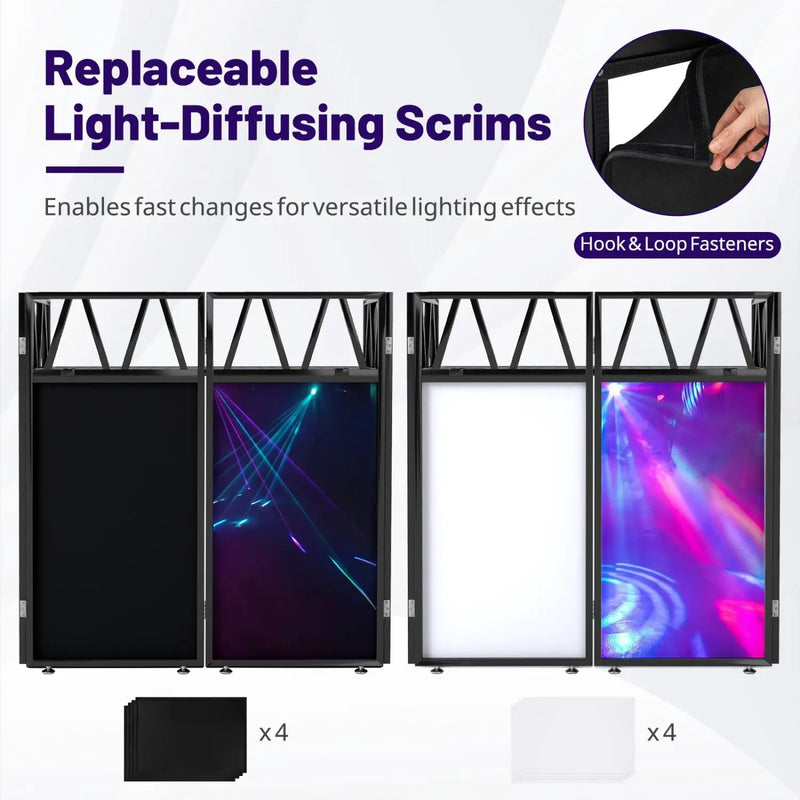 Portable DJ Booth with Black Scrims and Carrying Bag by DirectDeals