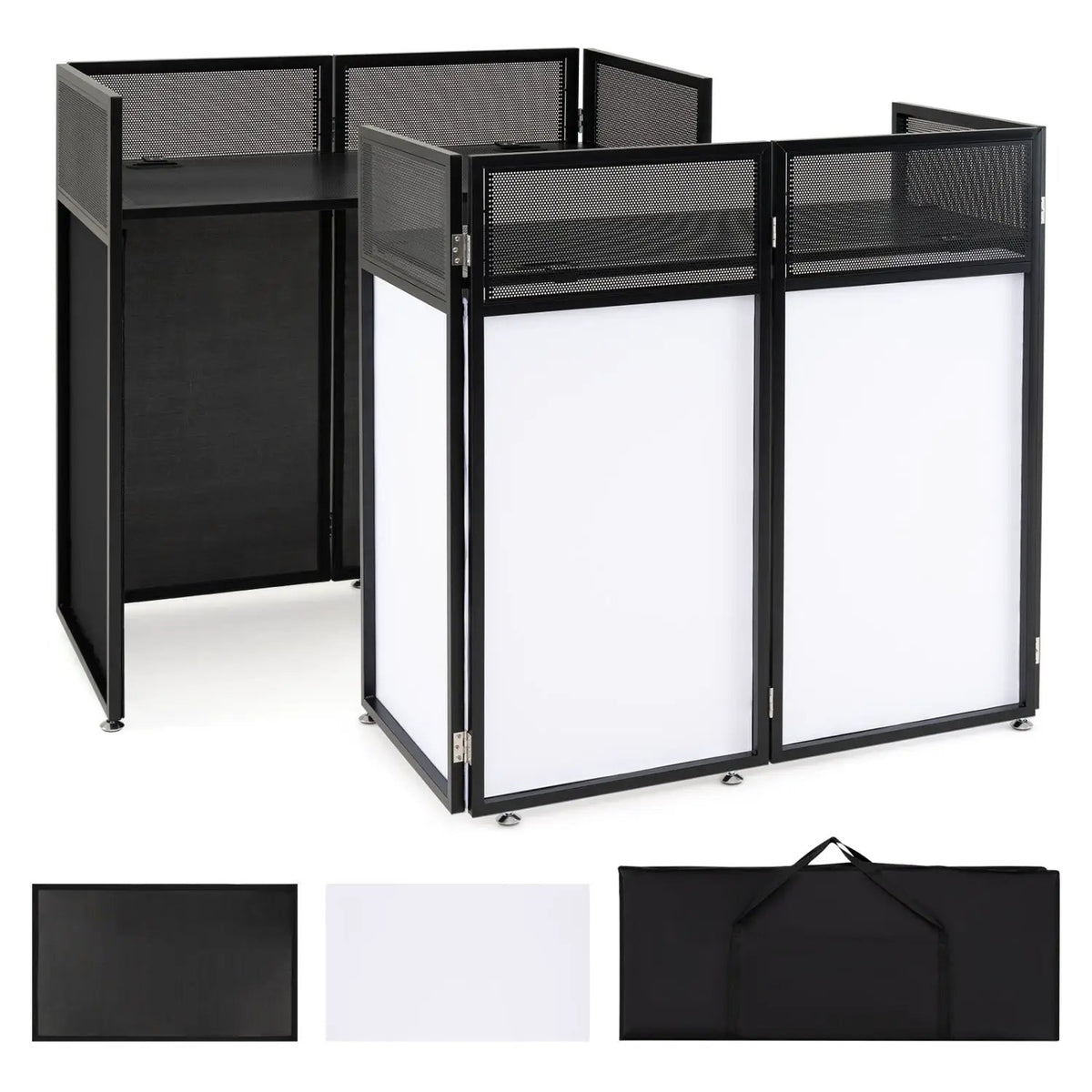 Portable DJ Booth with Adjustable Feet and Detachable Tabletop by DirectDeals