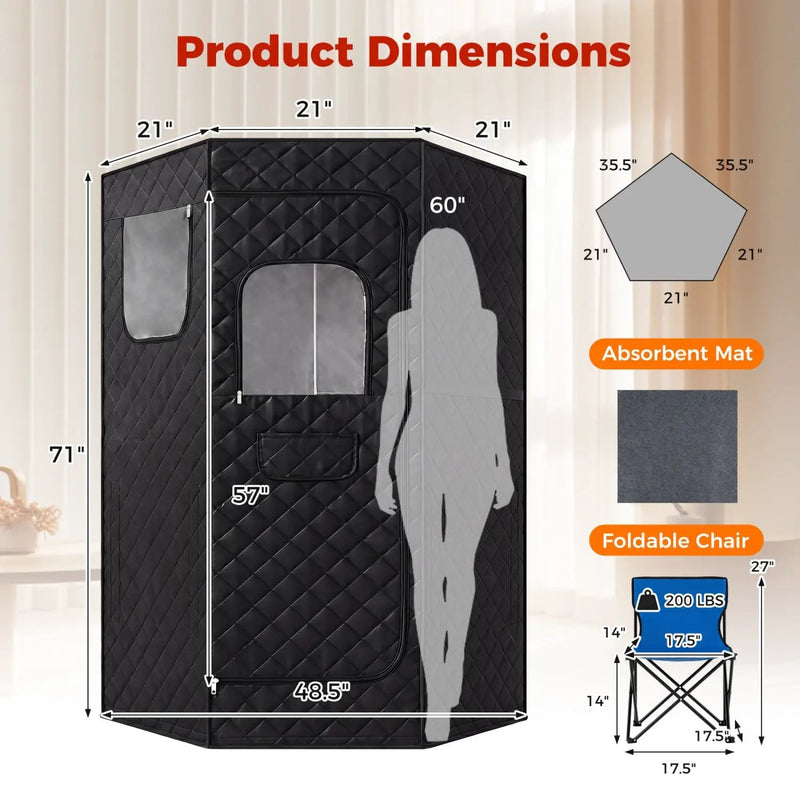 Portable Far Infrared Sauna Box for Home Full Body Sauna Tent by DirectDeals