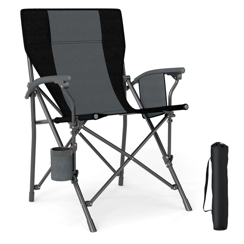 Portable Folding Oxford Cloth Camping Chair with Cup Holder and Side Pocket by DirectDeals