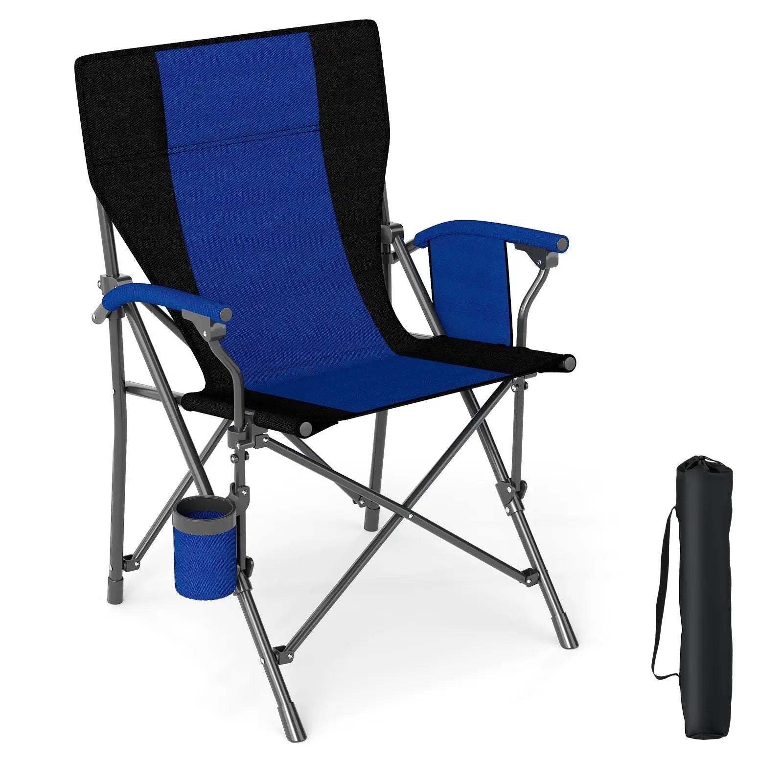 Portable Folding Oxford Cloth Camping Chair with Cup Holder and Side Pocket by DirectDeals