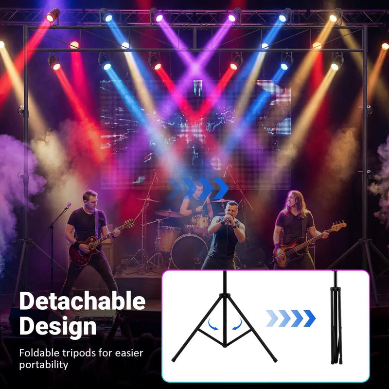 Portable Lighting Truss System Height Adjustable DJ Light Stand with 2 Folding Tripods by DirectDeals