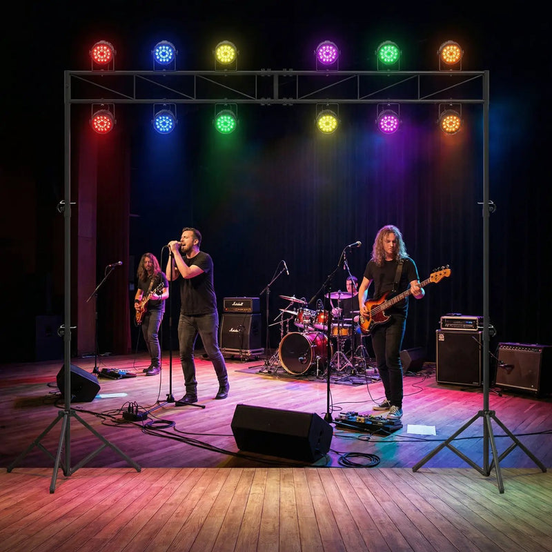 Portable Lighting Truss System Height Adjustable DJ Light Stand with 2 Folding Tripods by DirectDeals