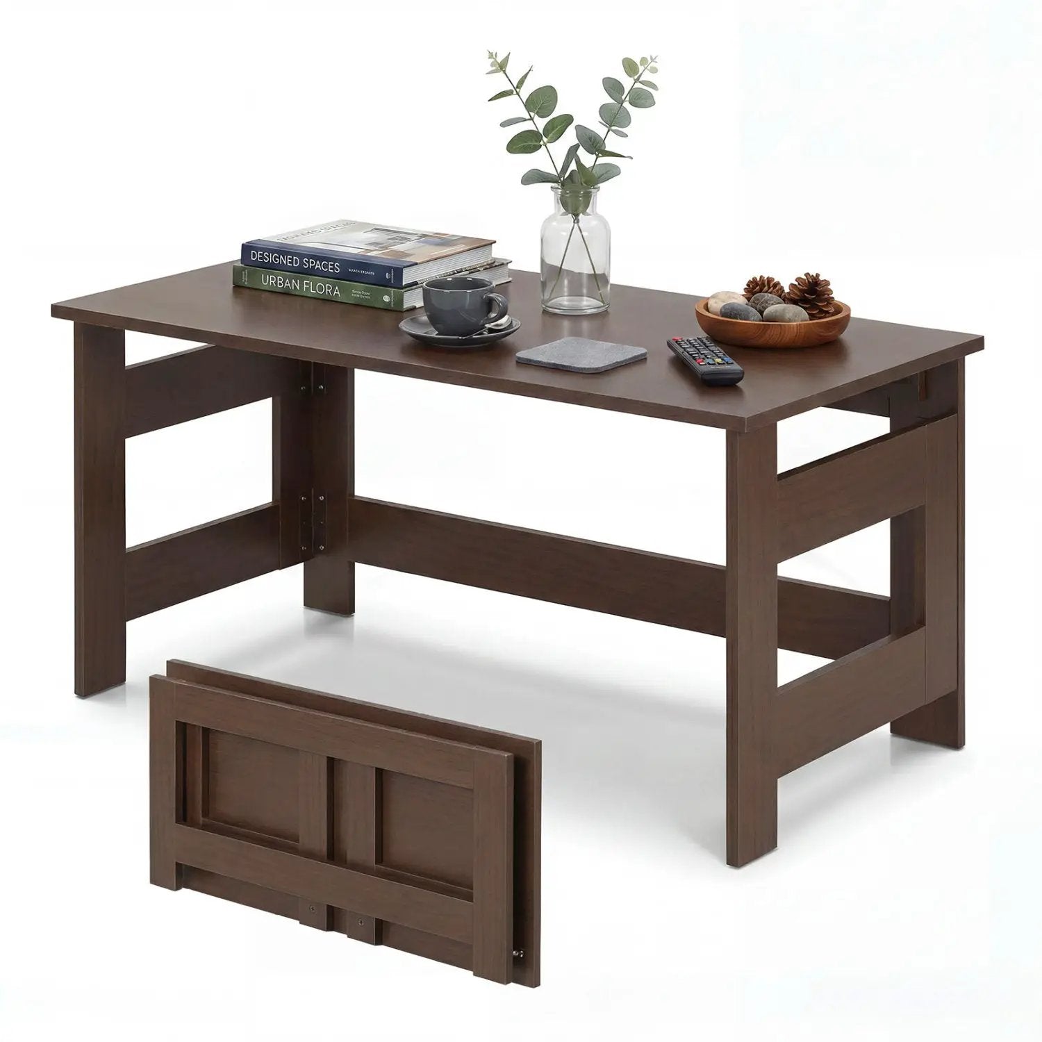 Folding Coffee Table with Collapsible Legs - 31.5" x 16" by DirectDeals