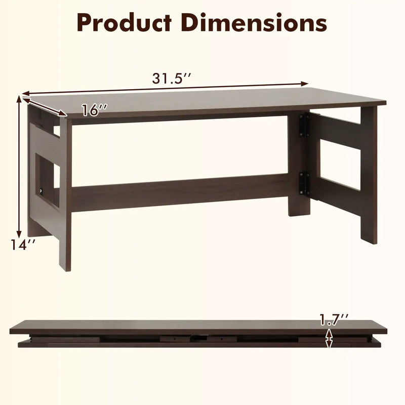 Folding Coffee Table with Collapsible Legs - 31.5" x 16" by DirectDeals