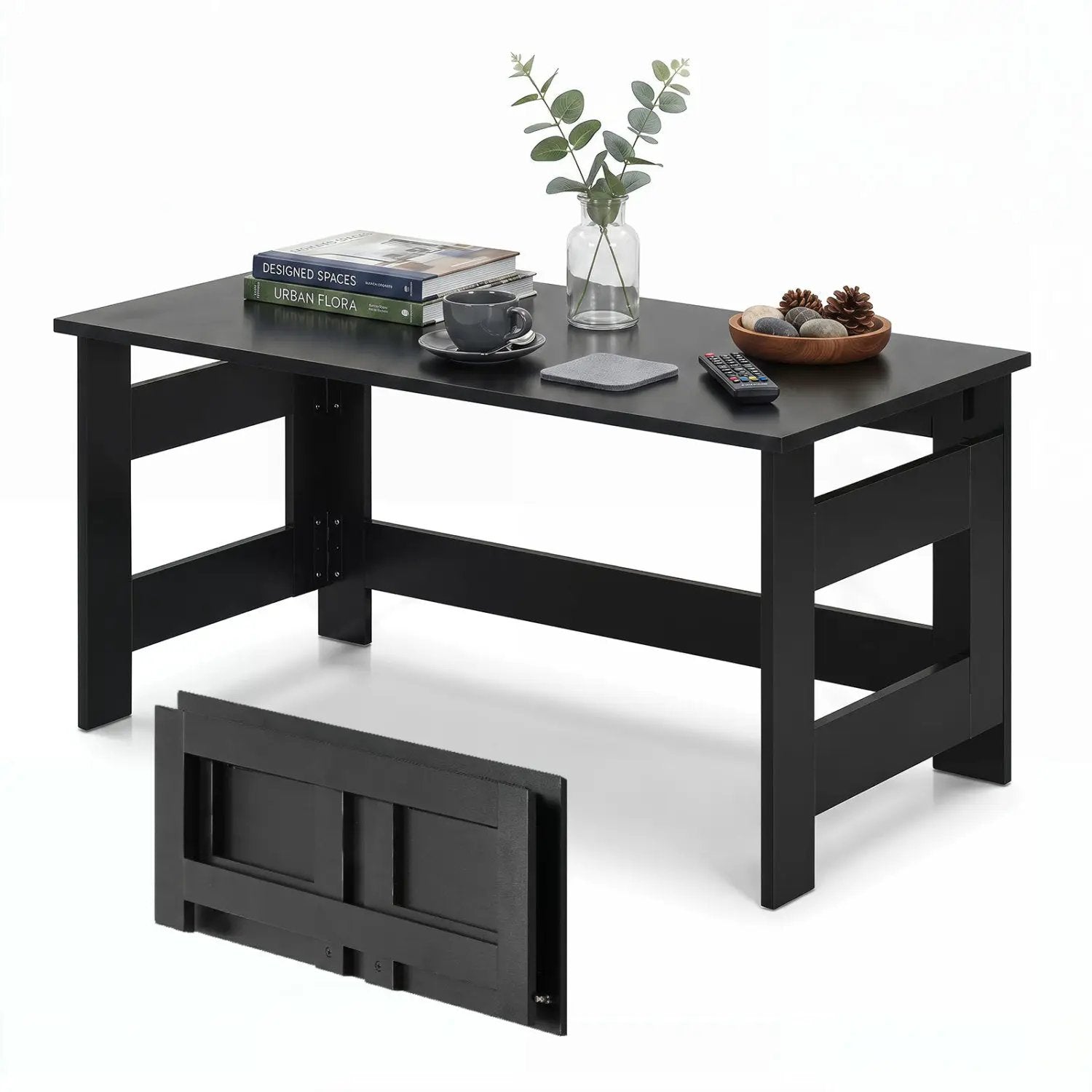 Folding Coffee Table with Collapsible Legs - 31.5" x 16" by DirectDeals