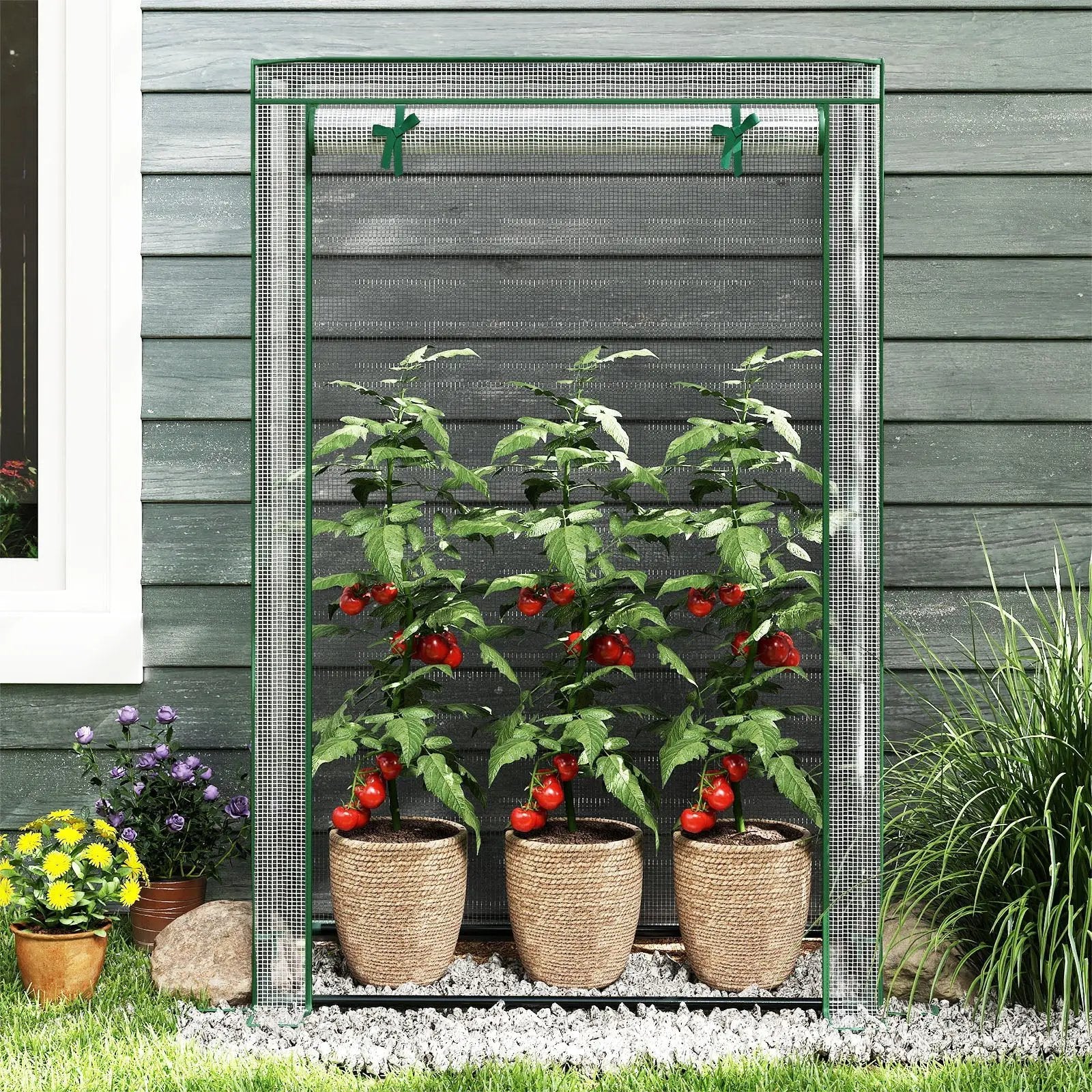 Portable Mini Greenhouse with Roll-Up Zippered Door by DirectDeals