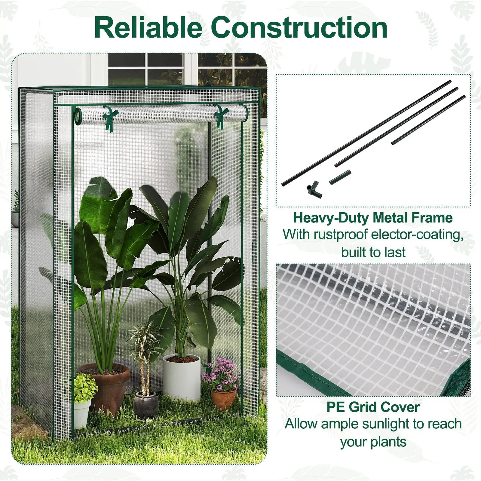 Portable Mini Greenhouse with Roll-Up Zippered Door by DirectDeals