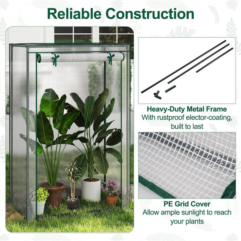 Portable Mini Greenhouse with Roll-Up Zippered Door by DirectDeals