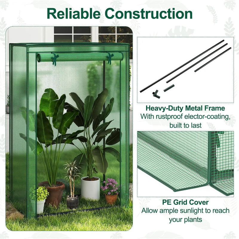Portable Mini Greenhouse with Roll-Up Zippered Door by DirectDeals