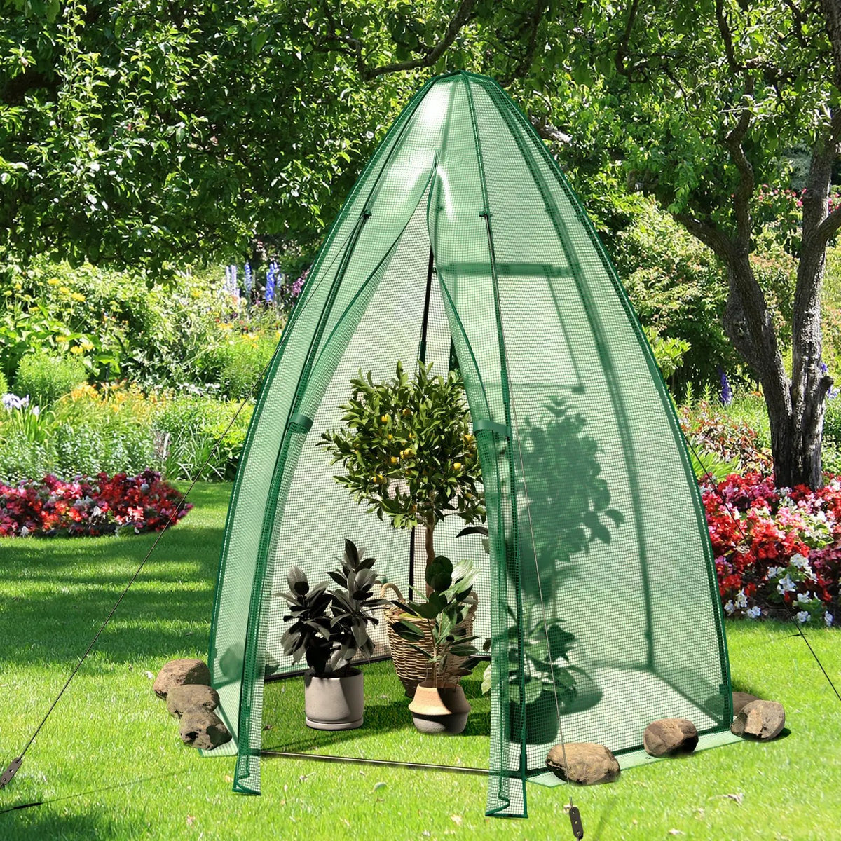5.5 x 5.5 x 6 Feet Portable Mini Greenhouse with All-Weather PE Cover by DirectDeals