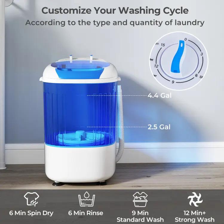 Portable Mini Semi-automatic Washing Machine with Spin Tub and Drain Hose 2.5 kg Capacity by DirectDeals