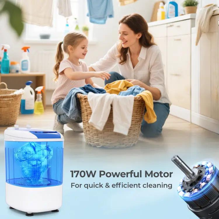 Portable Mini Semi-automatic Washing Machine with Spin Tub and Drain Hose 2.5 kg Capacity by DirectDeals