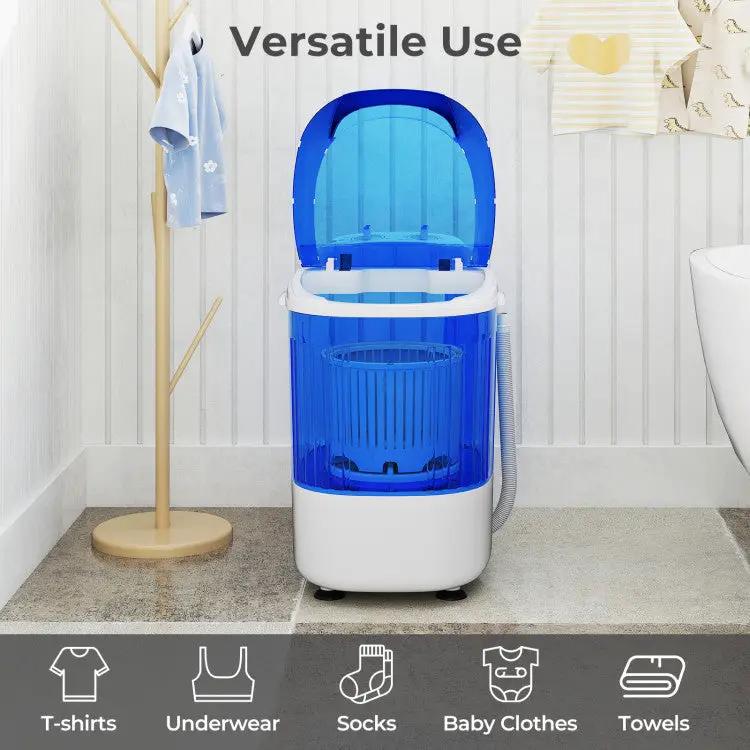 Portable Mini Semi-automatic Washing Machine with Spin Tub and Drain Hose 2.5 kg Capacity by DirectDeals