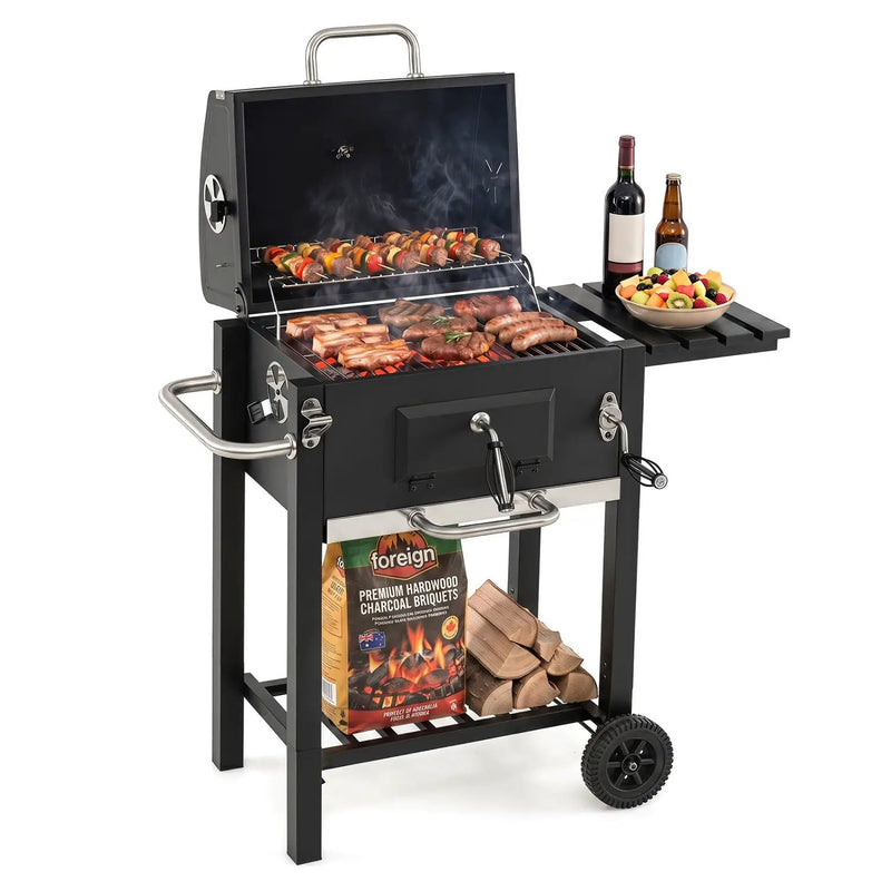 Charcoal Grill with Adjustable Tray and Wheels by DirectDeals