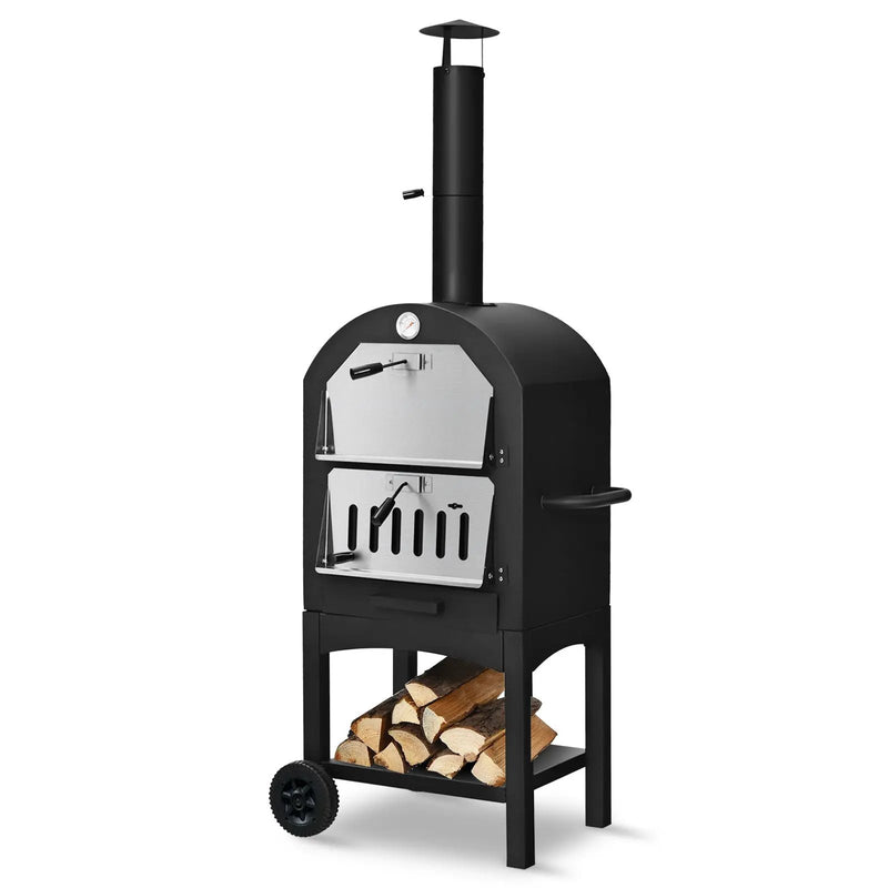 Portable Outdoor Pizza Oven with Stone & Waterproof Cover by DirectDeals