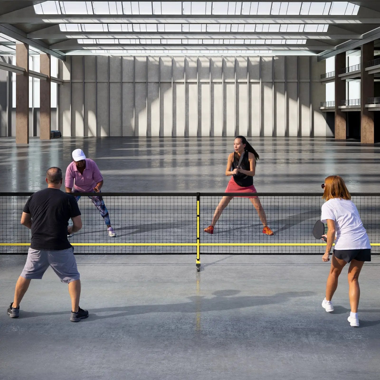 22 FT Portable Pickleball Net with 6 Lockable Wheels and Carry Bag by DirectDeals
