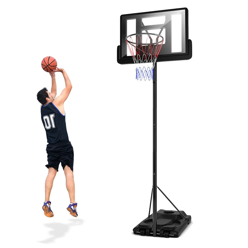 Height Adjustable Portable Shatterproof Backboard Basketball Hoop with 2 Nets by DirectDeals