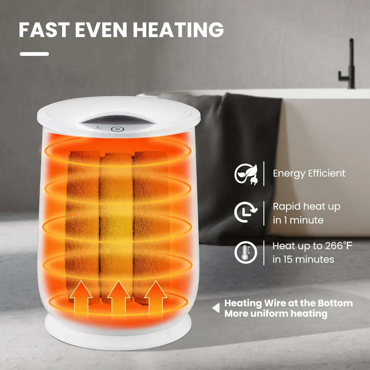 20L Bathroom Towel Warmer with Auto Shut-White by DirectDeals