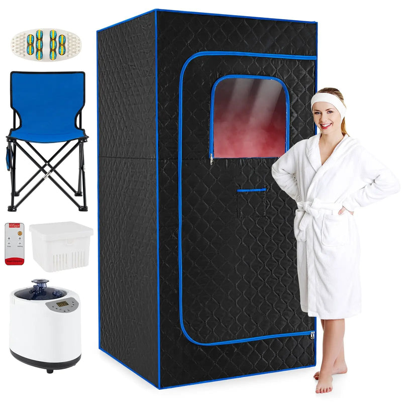 Portable Steam Sauna Box with 3L/1200W Fast-Heat Steamer and 15-Level Temperature by DirectDeals