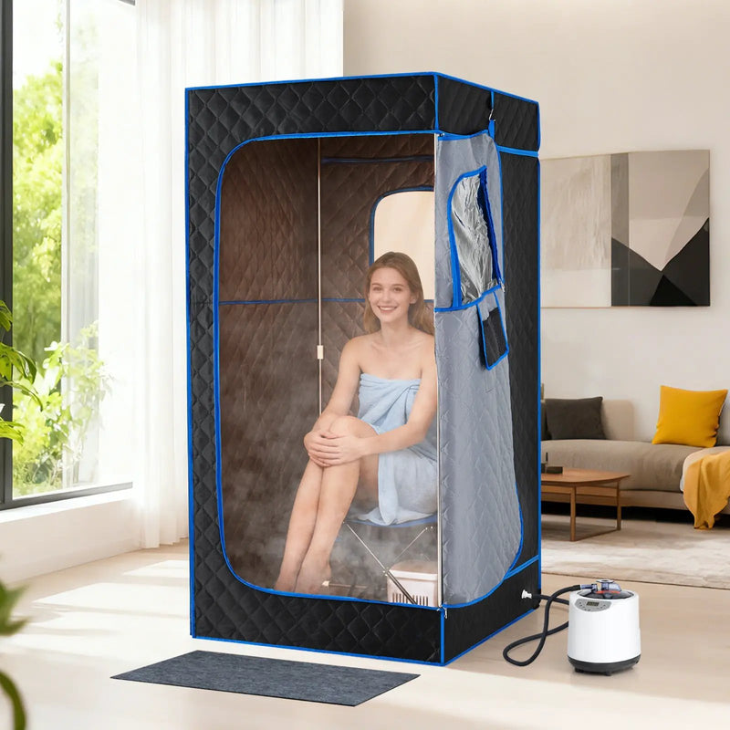 Portable Steam Sauna Box with 3L/1200W Fast-Heat Steamer and 15-Level Temperature by DirectDeals