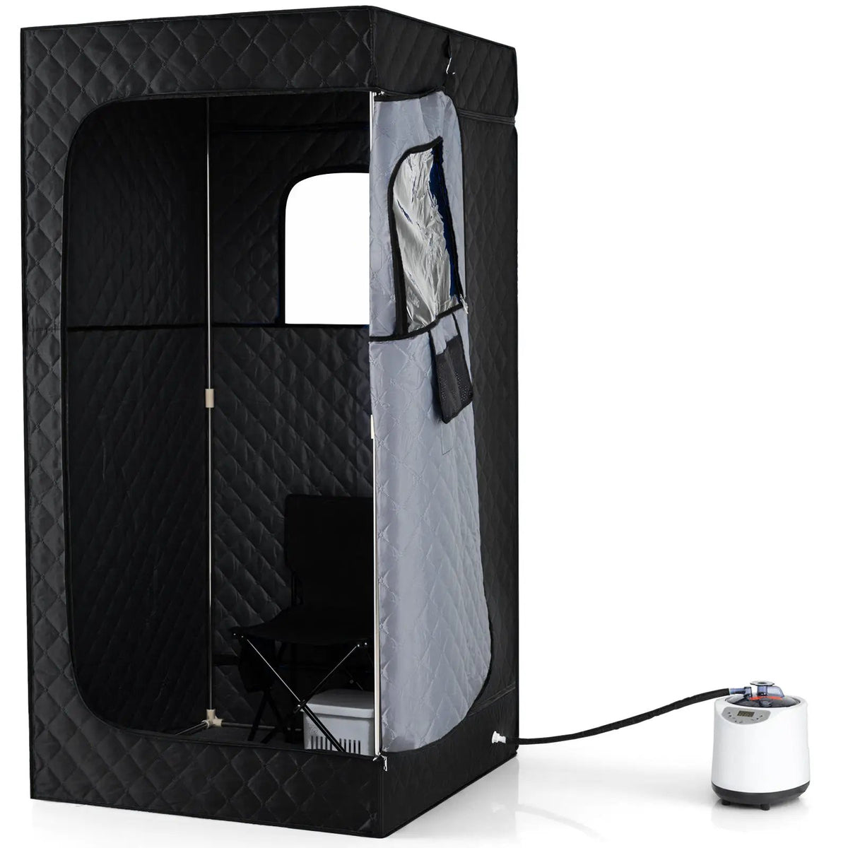 Portable Steam Sauna Box with 3L/1200W Fast-Heat Steamer and 15-Level Temperature by DirectDeals