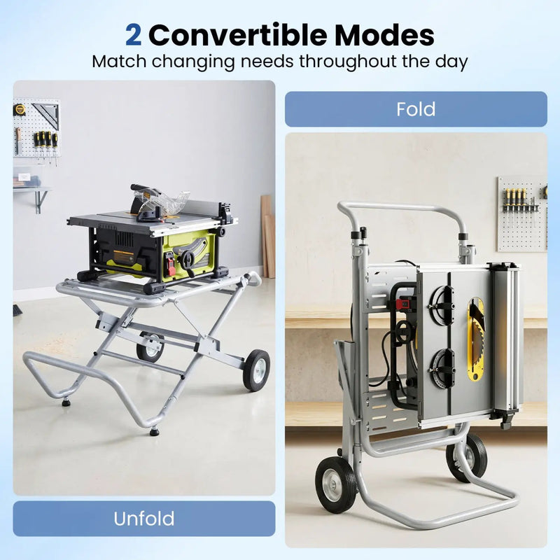 Portable Table Saw Stand with Rolling Wheels - Foldable by DirectDeals