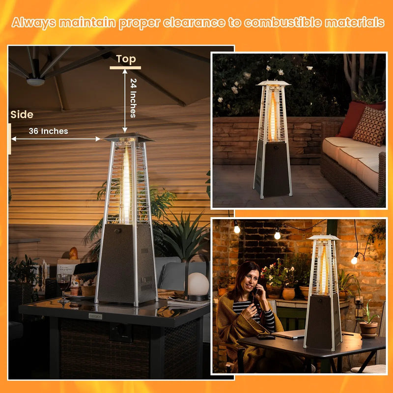 10000 BTU Portable Steel Tabletop Patio Heater with Glass Tube by DirectDeals