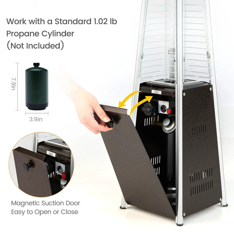 10000 BTU Portable Steel Tabletop Patio Heater with Glass Tube by DirectDeals