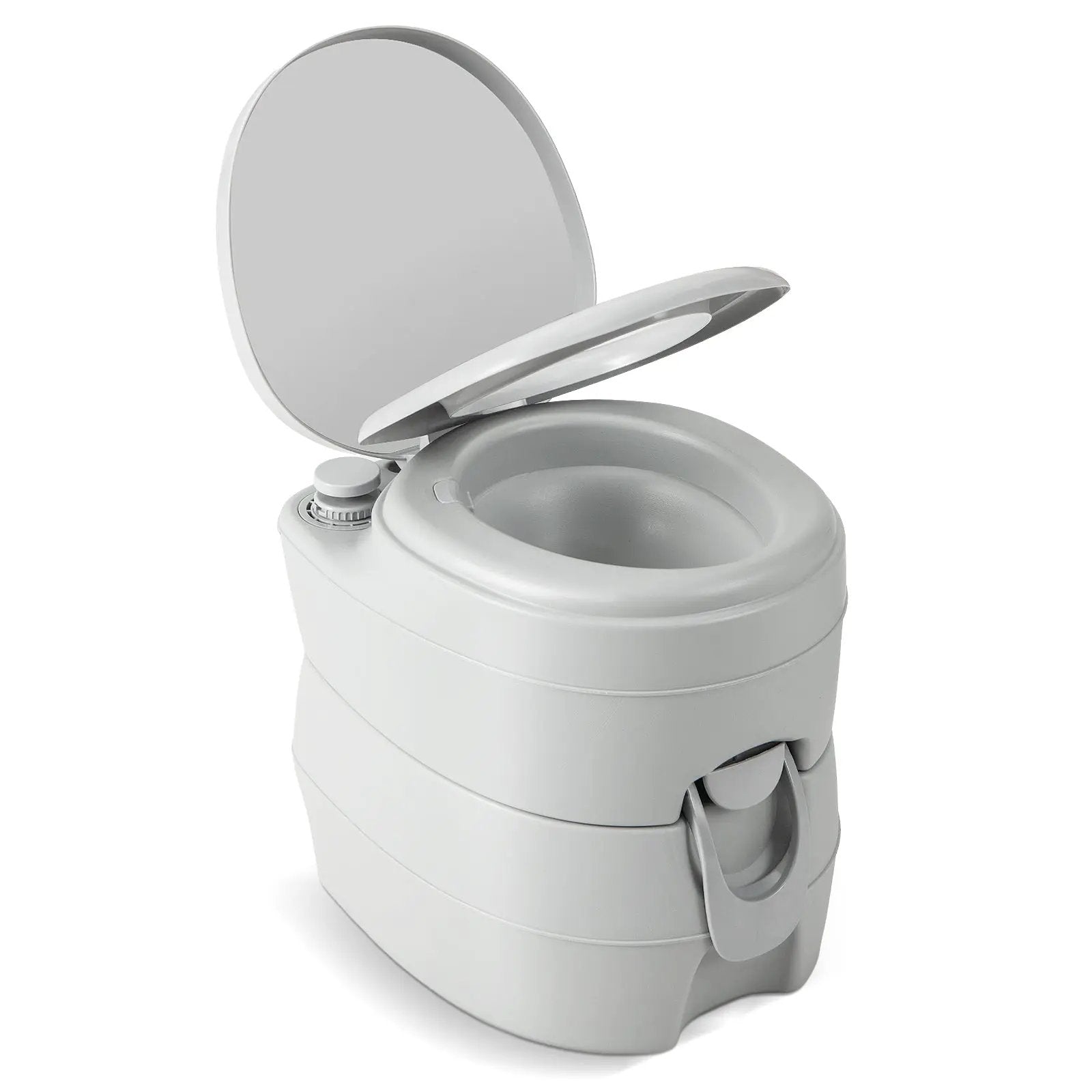 Portable Toilet Compact Indoor Outdoor Commode with 5.2 Gallon Detachable Waste Tank-Gray by DirectDeals