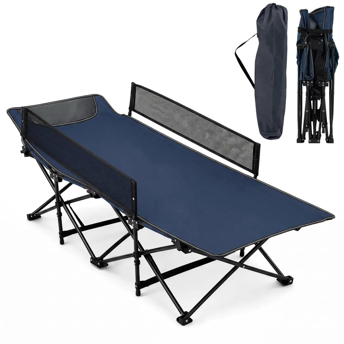 Portable Folding Camping Cot with Guardrail - 330 lbs Capacity by DirectDeals