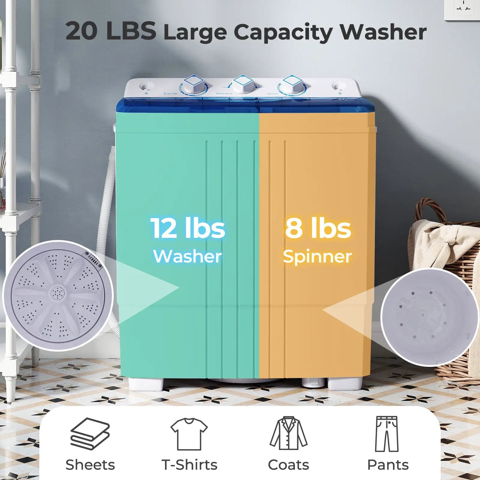 Portable Washing Machine for Dorms and Apartment by DirectDeals