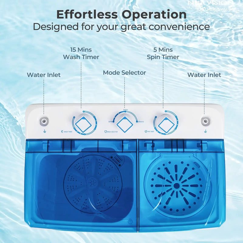 Portable Washing Machine with Built-in Drain Pump by DirectDeals