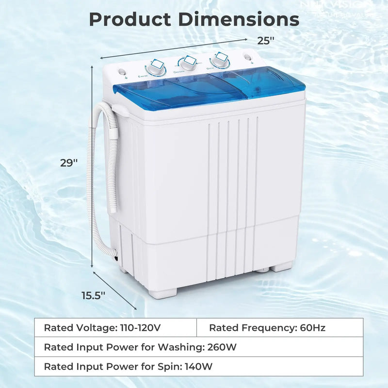 Portable Washing Machine with Built-in Drain Pump by DirectDeals