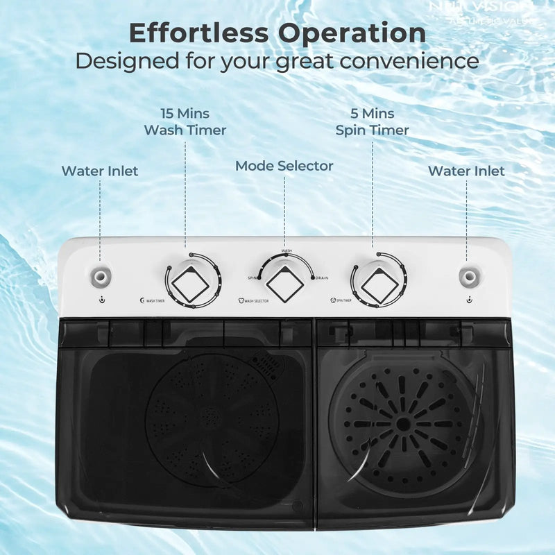 Portable Washing Machine with Built-in Drain Pump by DirectDeals