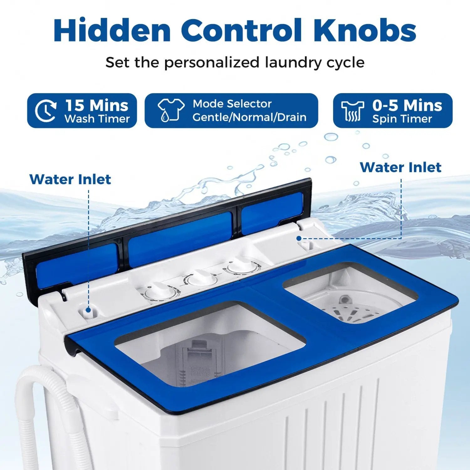 Portable Washing Machine with 12 LBS Washer and 8 LBS Spinner Combo for Apartments by DirectDeals