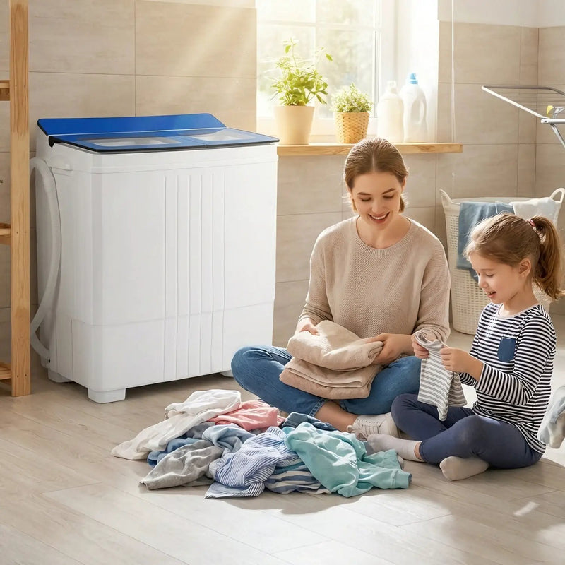 Portable Washing Machine with 12 LBS Washer and 8 LBS Spinner Combo for Apartments by DirectDeals