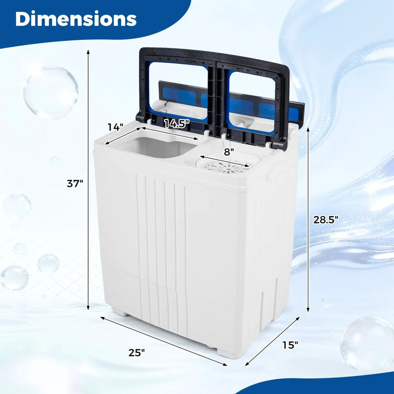 Portable Washing Machine with 12 LBS Washer and 8 LBS Spinner Combo for Apartments by DirectDeals