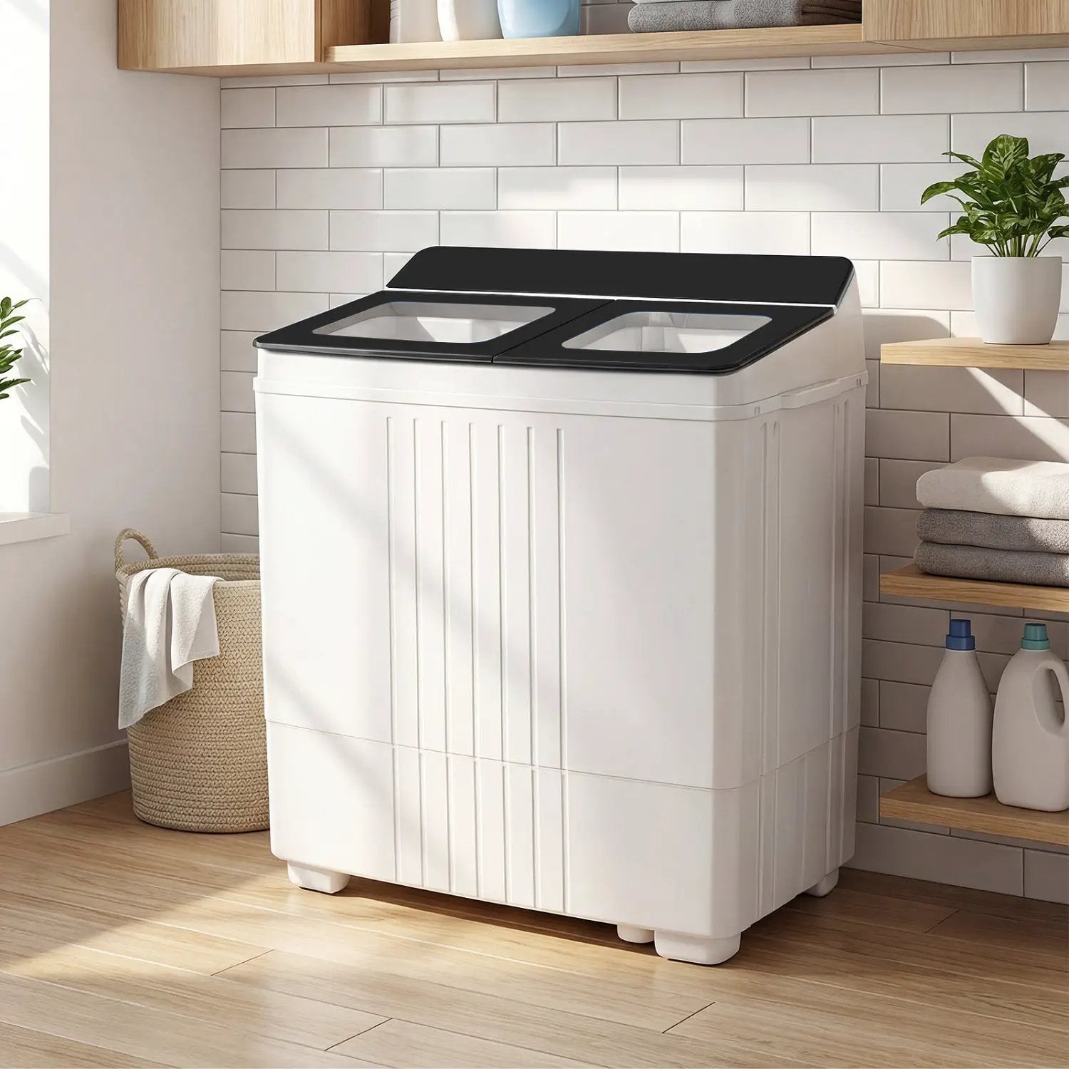 Portable Washing Machine with 12 LBS Washer and 8 LBS Spinner Combo for Apartments by DirectDeals