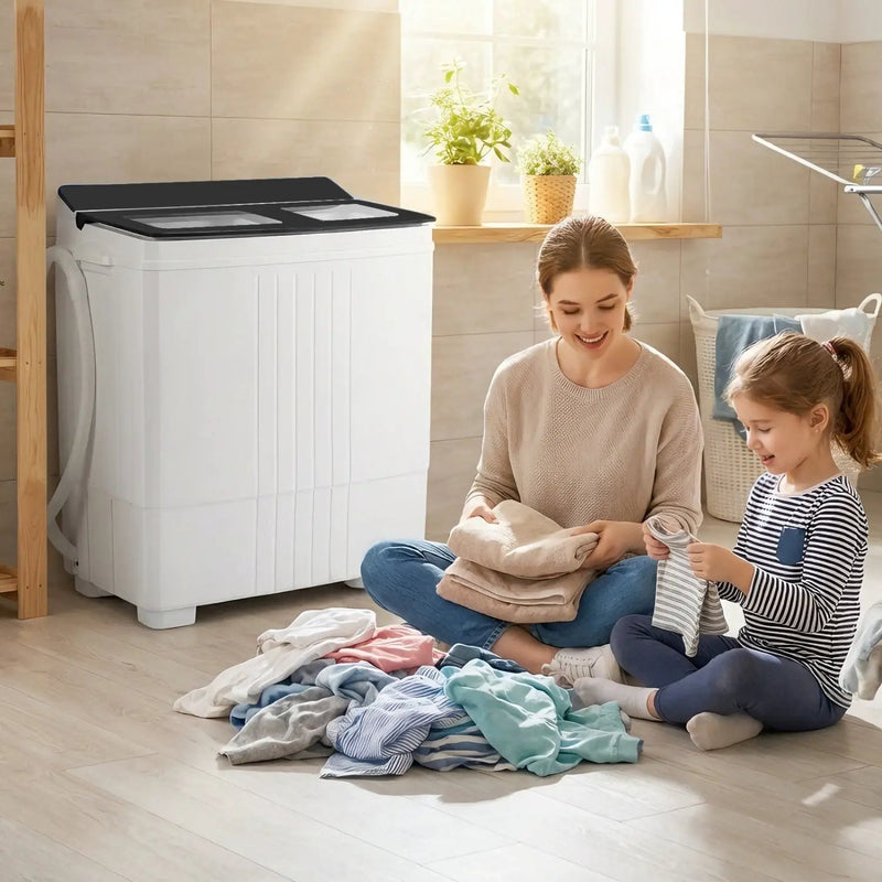 Portable Washing Machine with 12 LBS Washer and 8 LBS Spinner Combo for Apartments by DirectDeals