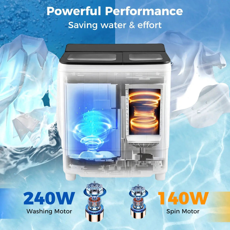Portable Washing Machine 18 lbs Mini Laundry Machine with 11 LBS Washer by DirectDeals