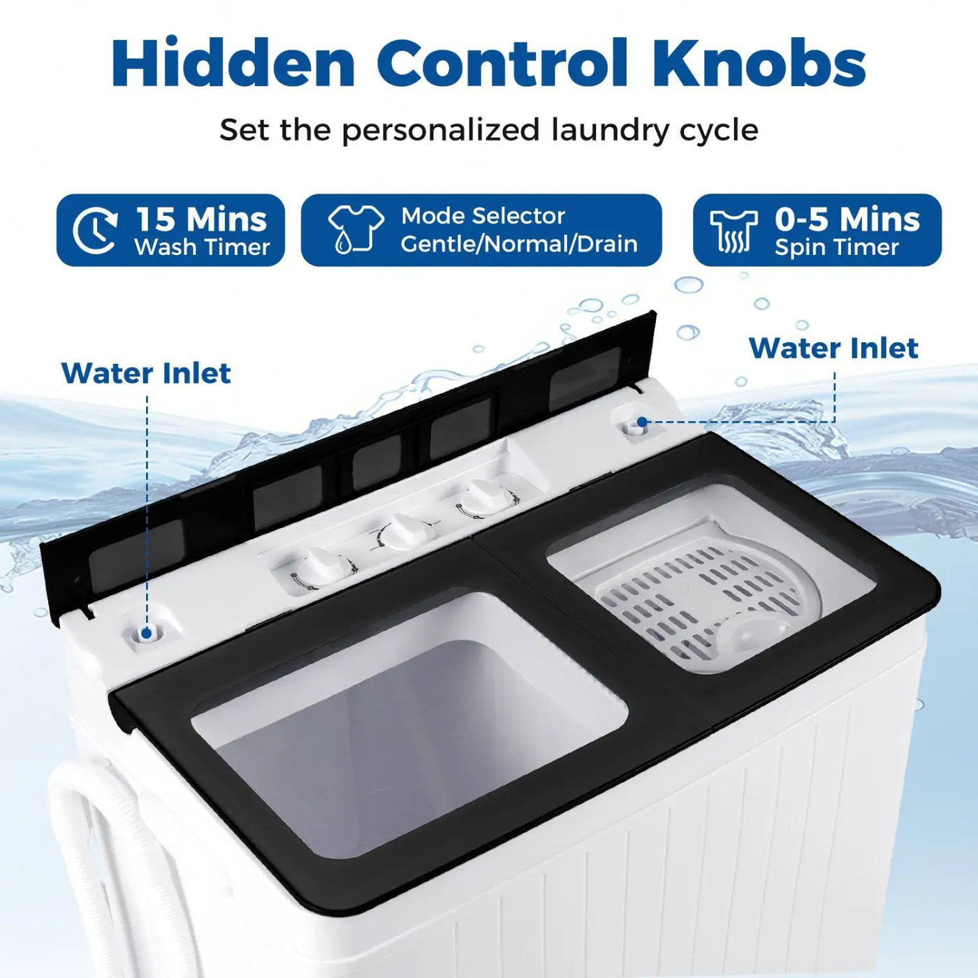 Portable Washing Machine with 18 LBS Washer and 8 LBS Spinner Combo by DirectDeals
