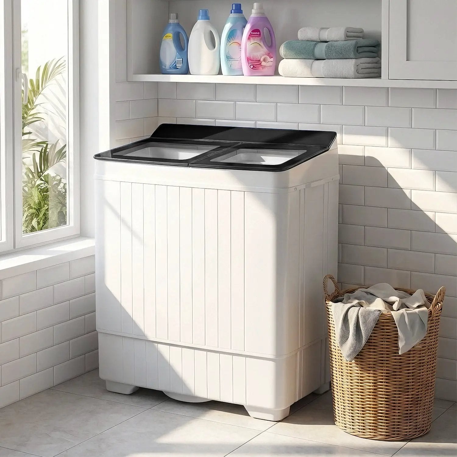 Portable Washing Machine with 18 LBS Washer and 8 LBS Spinner Combo by DirectDeals