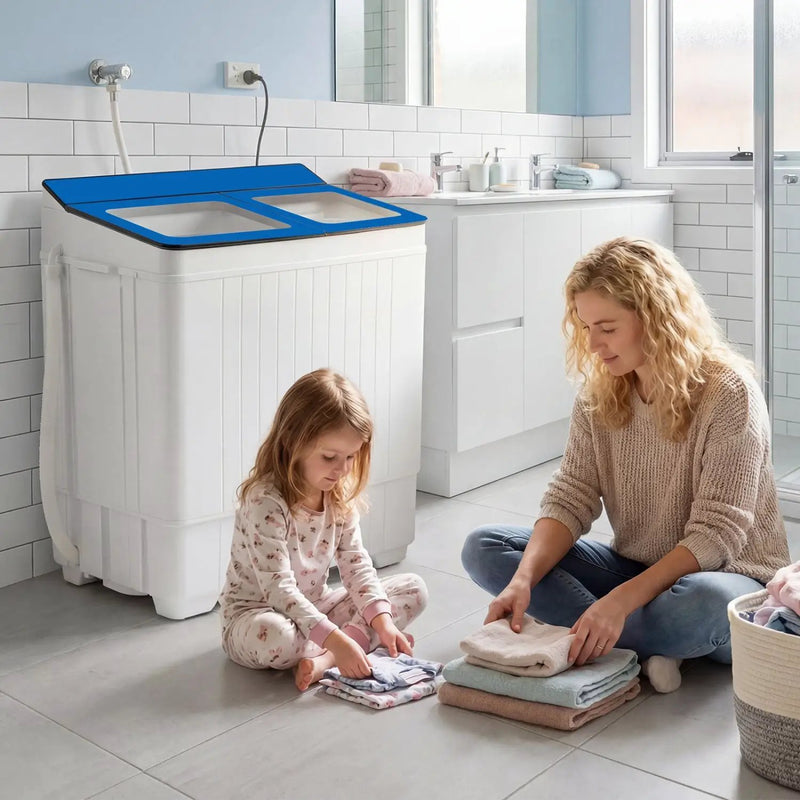 Portable Washing Machine with 18 LBS Washer and 8 LBS Spinner Combo by DirectDeals