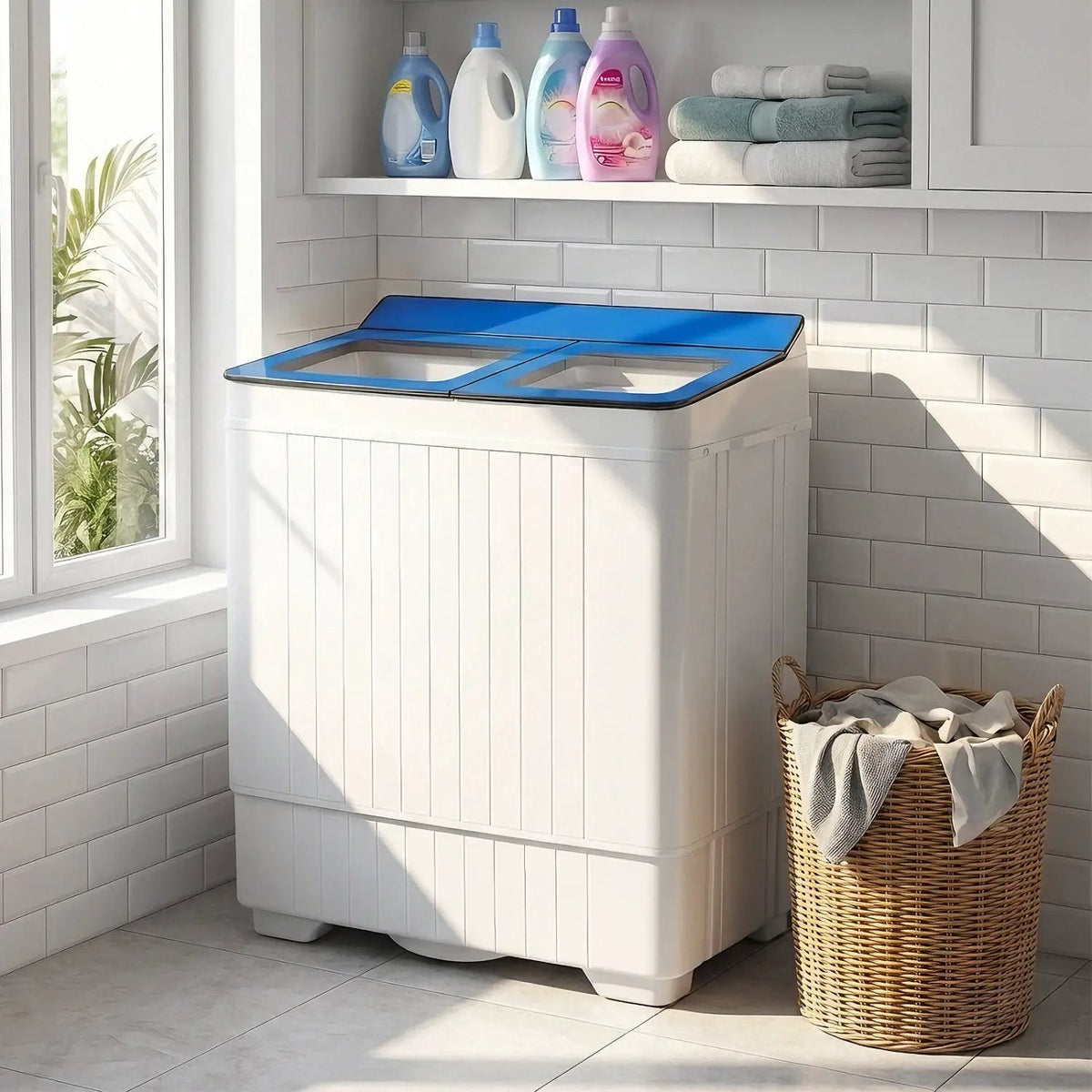 Portable Washing Machine with 18 LBS Washer and 8 LBS Spinner Combo by DirectDeals