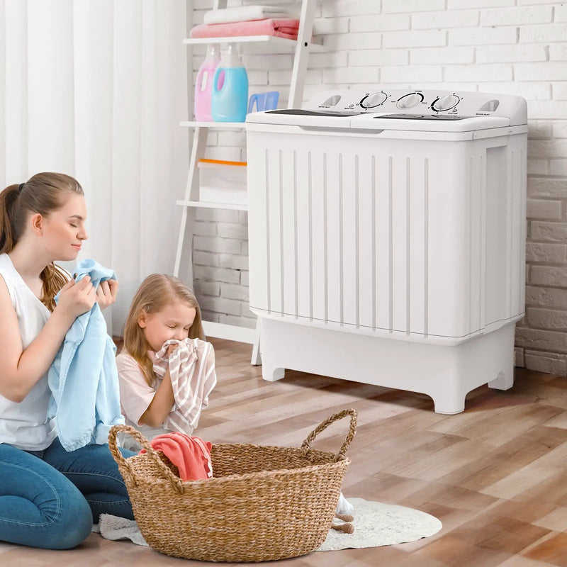 20 lbs Portable Washing Machine with Built-in Gravity Drain-Gray by DirectDeals
