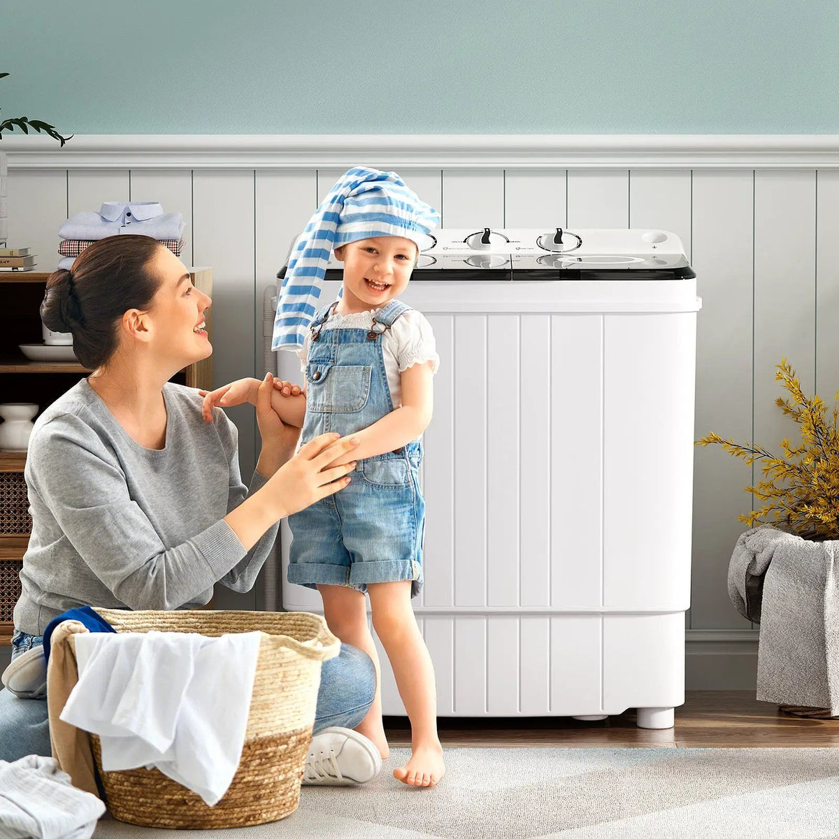 17.6 lbs Portable Washing Machine with Drain Pump by DirectDeals