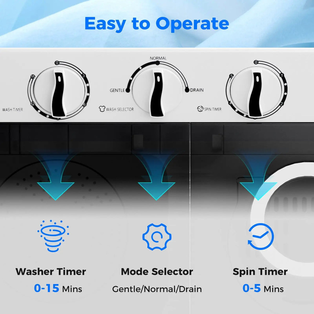 17.6 lbs Portable Washing Machine with Drain Pump by DirectDeals