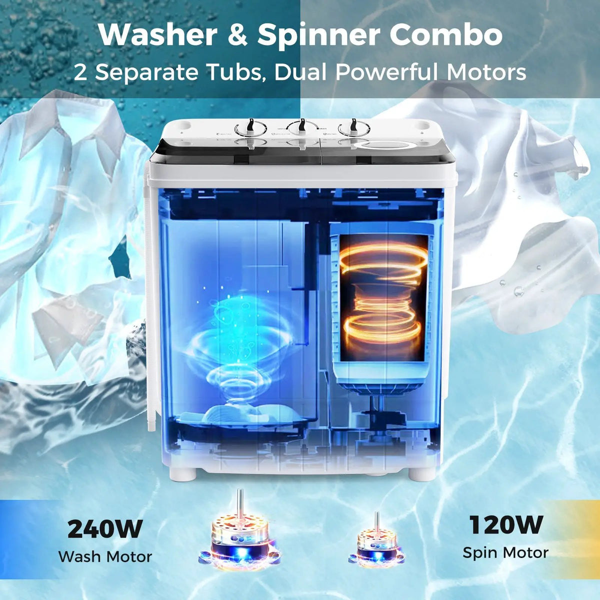 17.6 lbs Portable Washing Machine with Drain Pump by DirectDeals
